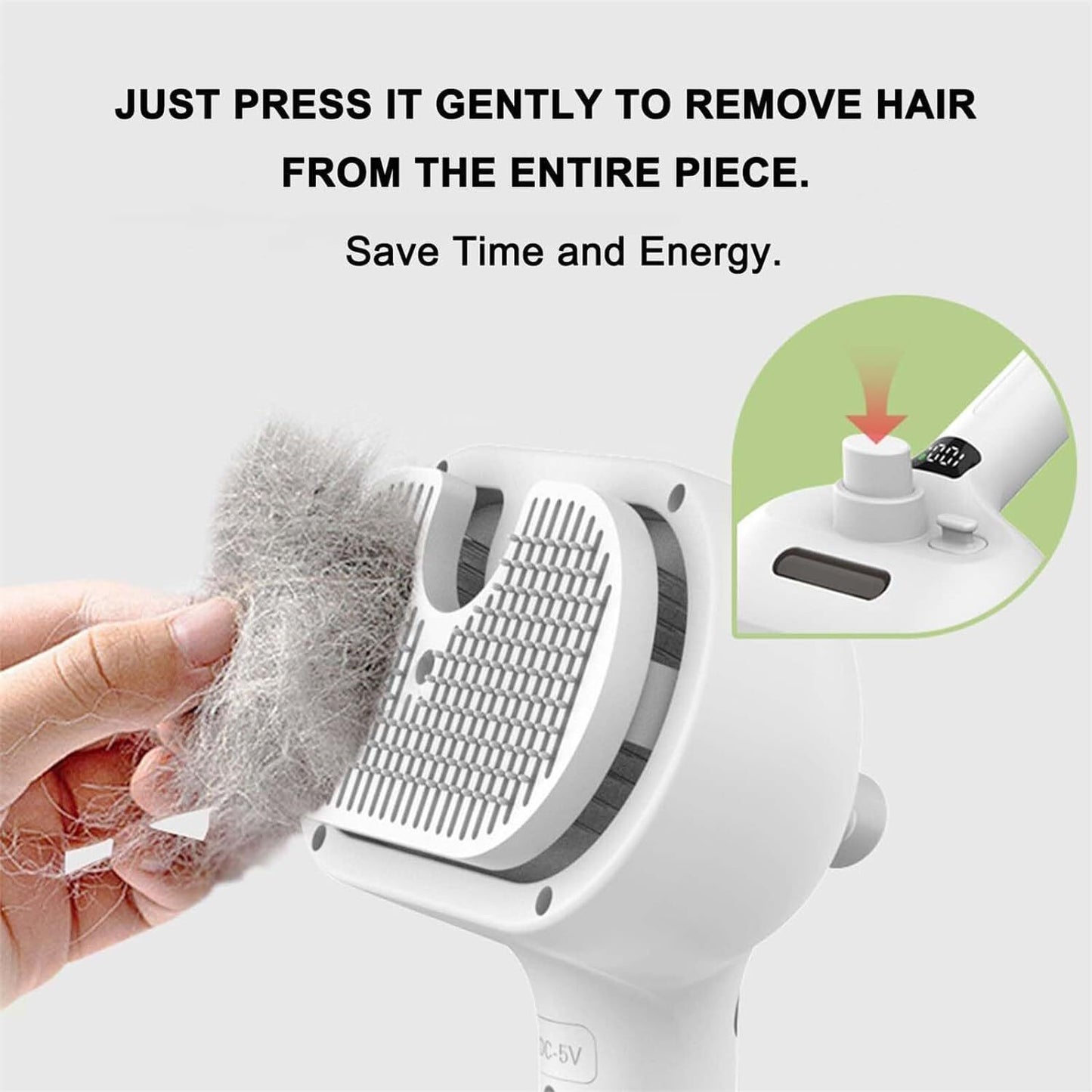 Plufura Dog Brush, 2in1 steamer and hair remover
