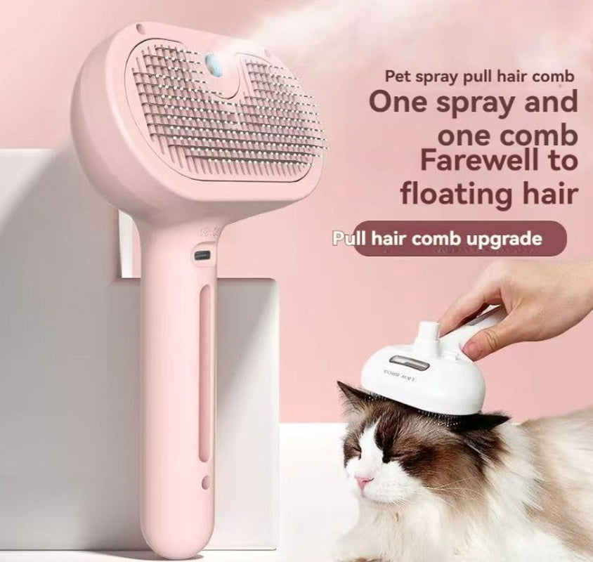 Plufura Dog Brush, 2in1 steamer and hair remover
